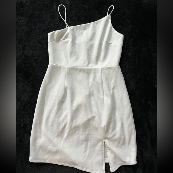 Lulus Dresses & Skirts - Lulus Party for Two Ivory Asymmetrical Bodycon‎ Mini Dress White Size Medium